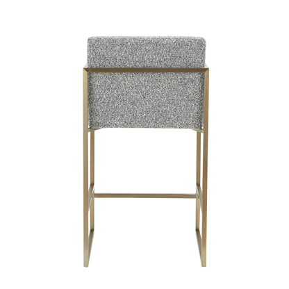 Modrest Suzanne Modern Grey Fabric Antique Brass Counter Chair