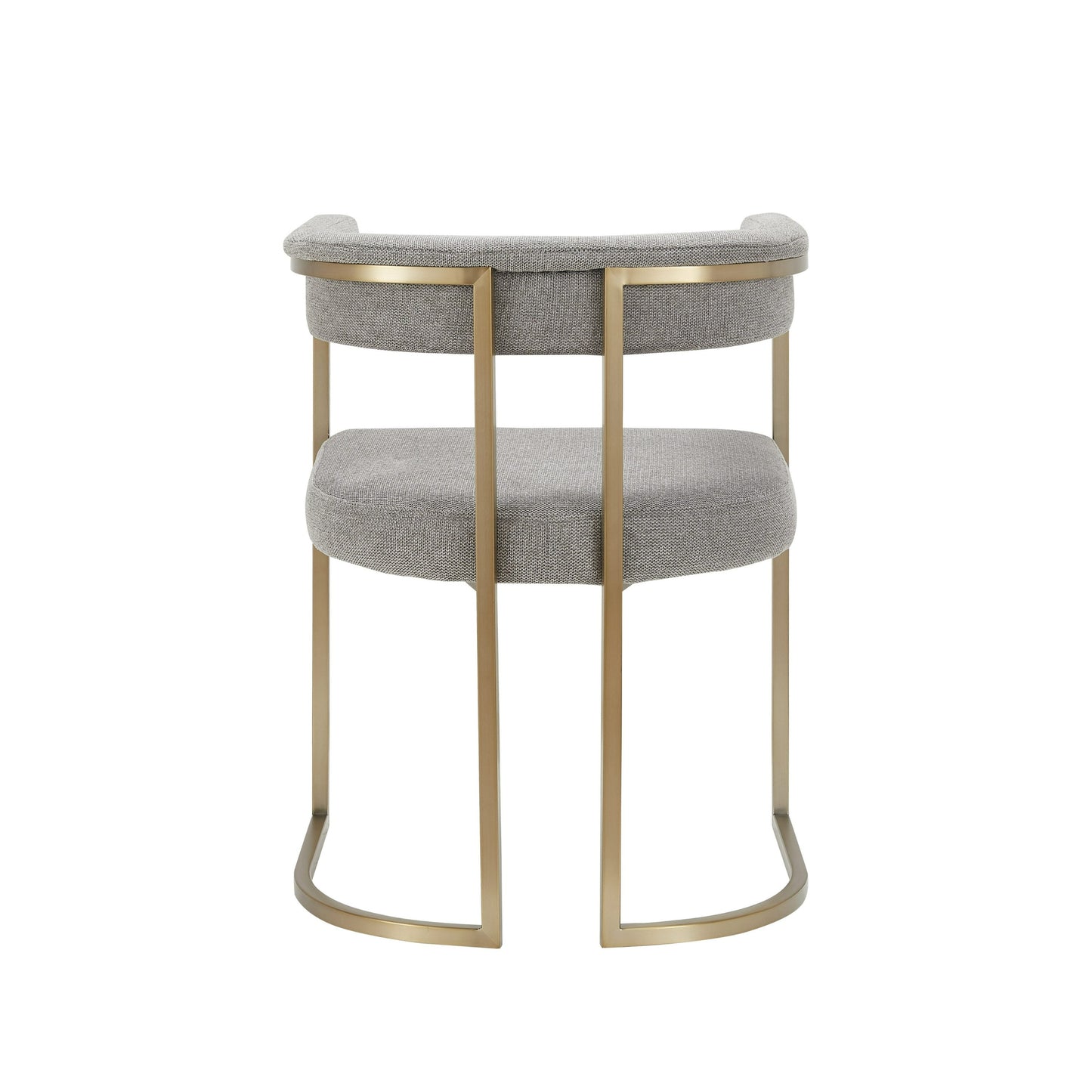 Modrest Byron Modern Grey Fabric Antique Brass Dining Chair