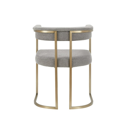 Modrest Byron Modern Grey Fabric Antique Brass Dining Chair