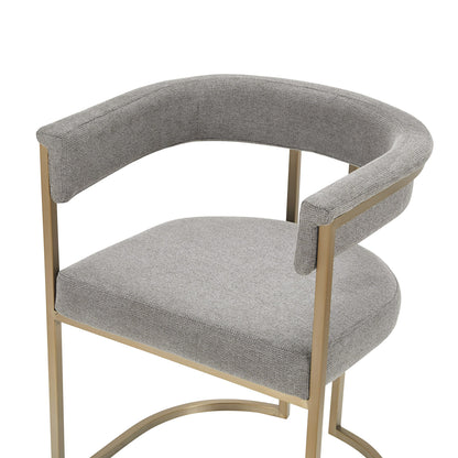 Modrest Byron Modern Grey Fabric Antique Brass Dining Chair
