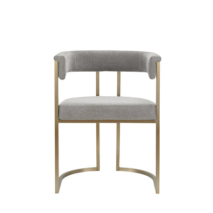 Modrest Byron Modern Grey Fabric Antique Brass Dining Chair
