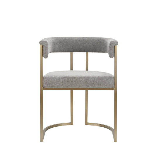Modrest Byron Modern Grey Fabric Antique Brass Dining Chair