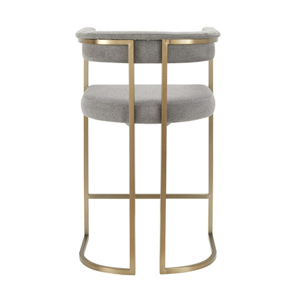 Modrest Byron Modern Grey Fabric Antique Brass Counter Chair