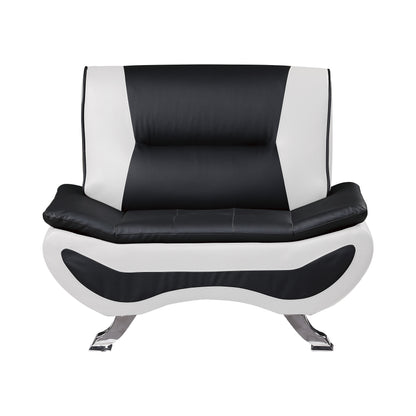 Homelegance Veloce Accent Chair in Black and White Faux Leather 8219-1