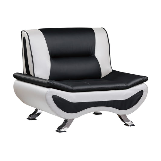 Homelegance Veloce Accent Chair in Black and White Faux Leather 8219-1