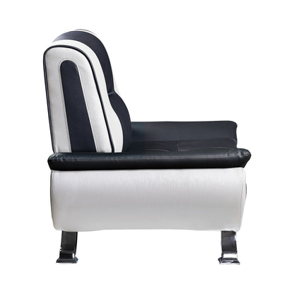 Homelegance Veloce Accent Chair in Black and White Faux Leather 8219-1