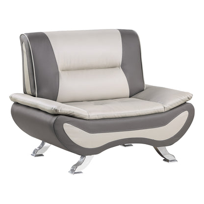 Homelegance Veloce Accent Chair in Beige and Gray Faux Leather 8219BEG-1