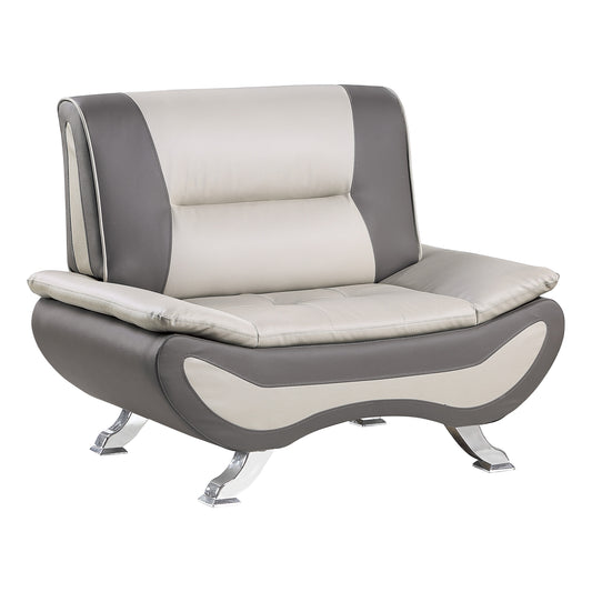 Homelegance Veloce Accent Chair in Beige and Gray Faux Leather 8219BEG-1