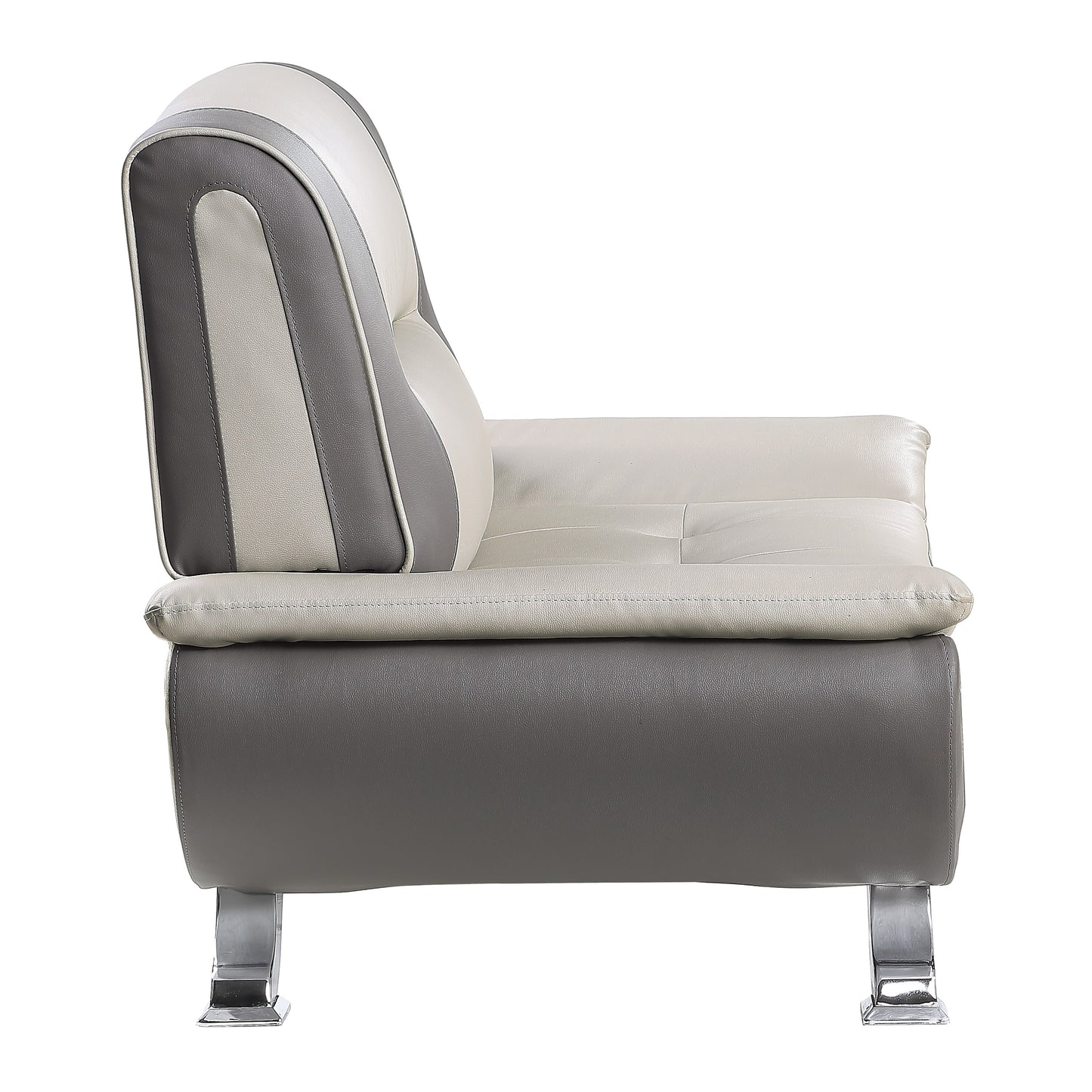 Homelegance Veloce Accent Chair in Beige and Gray Faux Leather 8219BEG-1