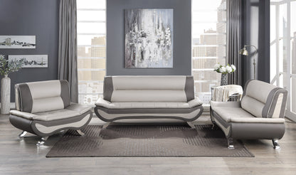 Homelegance Veloce Accent Chair in Beige and Gray Faux Leather 8219BEG-1