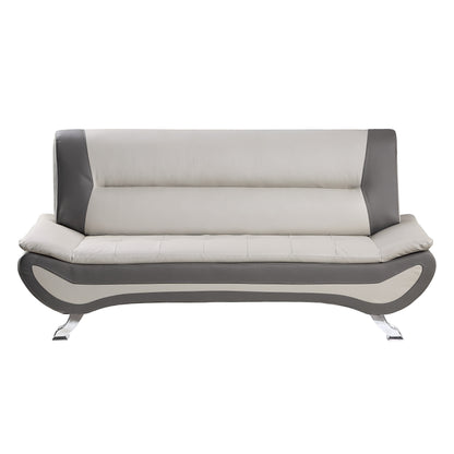 Homelegance Veloce Sectional Sofa Beige Gray Faux Leather 8219BEG-3