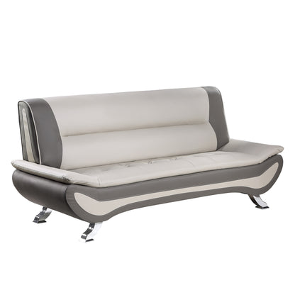 Homelegance Veloce Sectional Sofa Beige Gray Faux Leather 8219BEG-3
