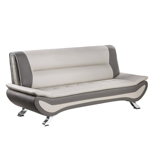 Homelegance Veloce Sectional Sofa Beige Gray Faux Leather 8219BEG-3
