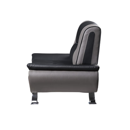 Homelegance Veloce Accent Chair in Black Faux Leather with Chrome Feet 8219BLK-1