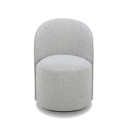 Modrest Correa Modern Light Grey Fabric Swivel Dining Chair