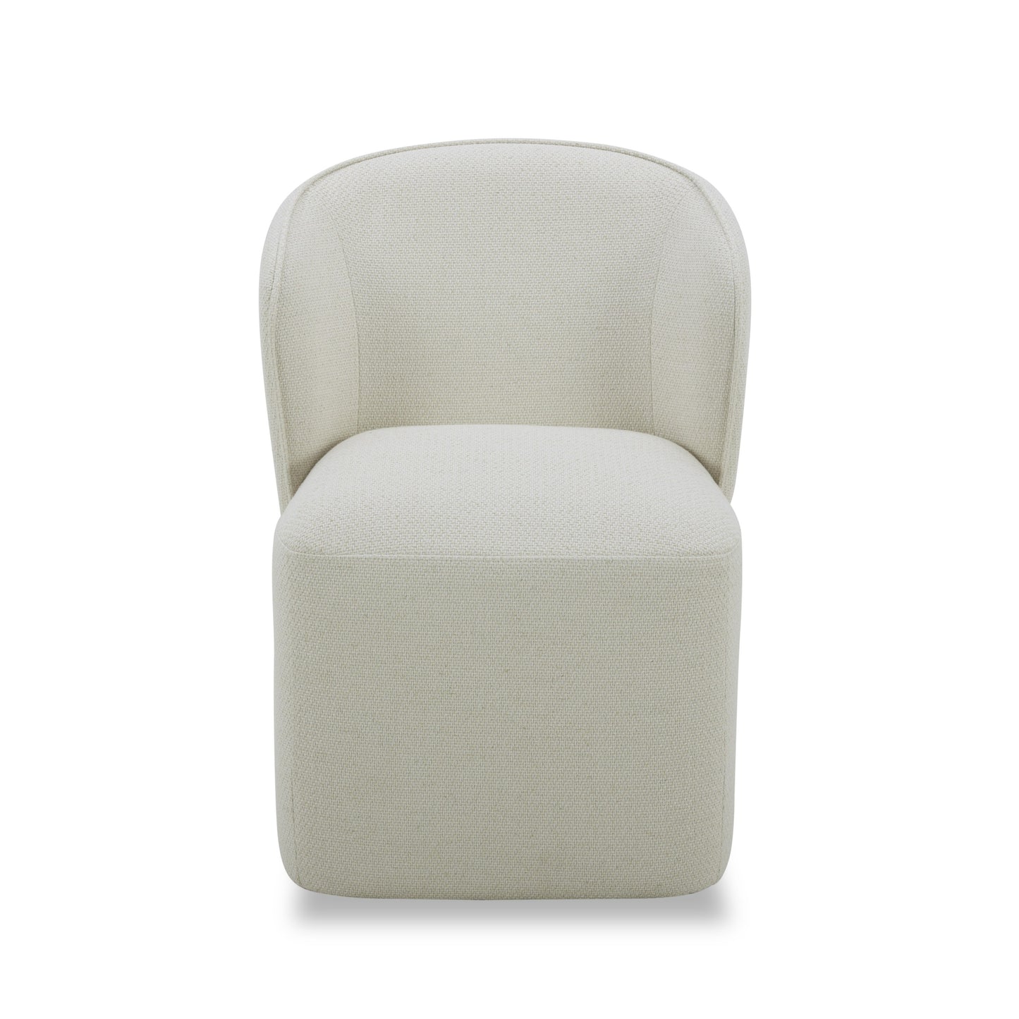 Modrest Souza Modern Beige Fabric Swivel Dining Chair