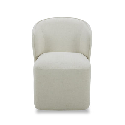 Modrest Souza Modern Beige Fabric Swivel Dining Chair