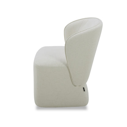 Modrest Souza Modern Beige Fabric Swivel Dining Chair