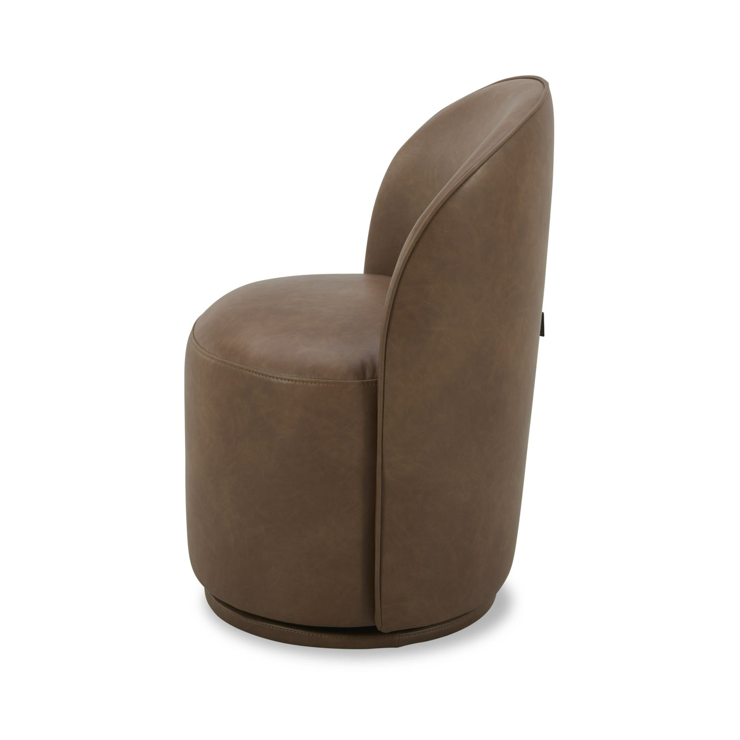 Modrest Correa Modern Brown Vegan Leather Swivel Dining Chair