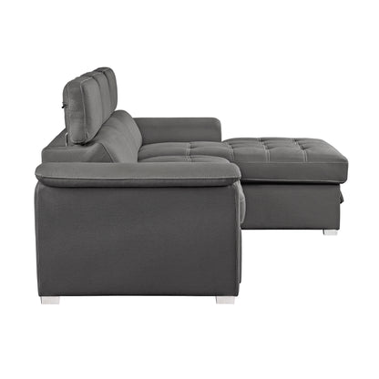 Homelegance Ferriday Sectional Sofa Soft Gray Upholstery 8228GY
