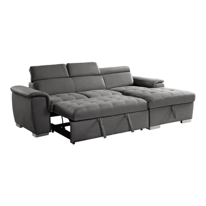 Homelegance Ferriday Sectional with Adjustable Headrests in Gray 8228GY