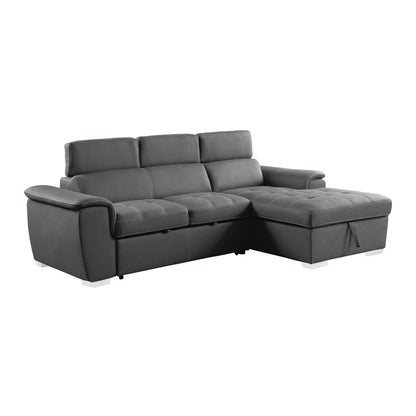 Homelegance Ferriday Sectional Sofa Soft Gray Upholstery 8228GY