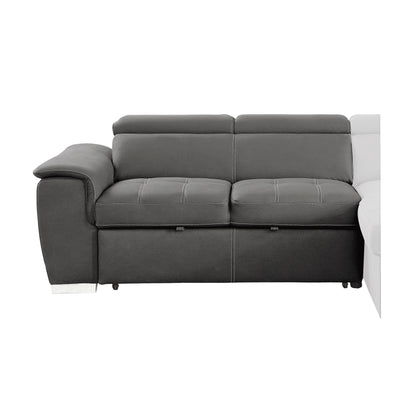 Homelegance Ferriday Sectional with Adjustable Headrests in Gray 8228GY