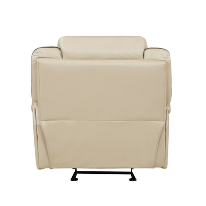 Homelegance Amite Glider Recliner Chair in Beige Faux Leather 8229NBE-1