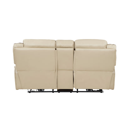 Homelegance Amite Loveseat Power Reclining with Center Console in Beige 8229NBE-2PW
