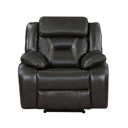 Homelegance Amite Reclining Chair Power Recliner in Gray Faux Leather 8229NDG-1PW
