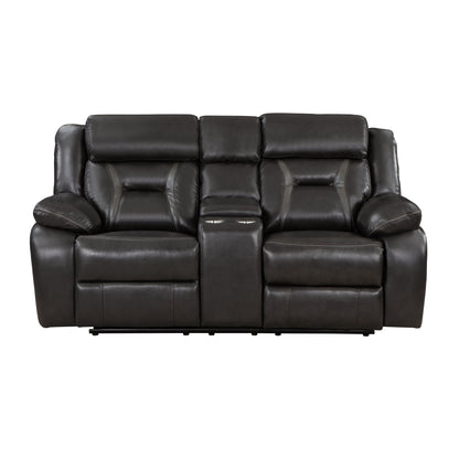 Homelegance Amite Loveseat Power Reclining Gray Faux Leather 8229NDG-2PW