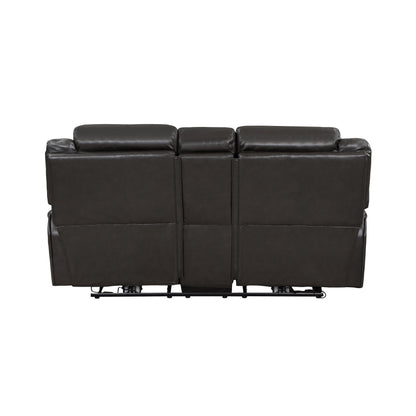 Homelegance Amite Loveseat Power Reclining Gray Faux Leather 8229NDG-2PW