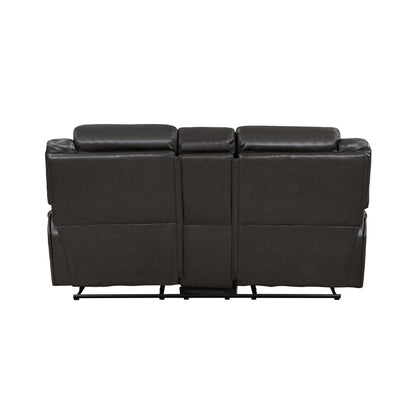 Homelegance Amite Loveseat Reclining in Gray with Center Console 8229NDG-2