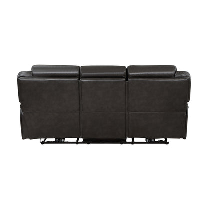 Homelegance Amite Sectional Sofa Dark Gray with USB Charging 8229NDG-3PW