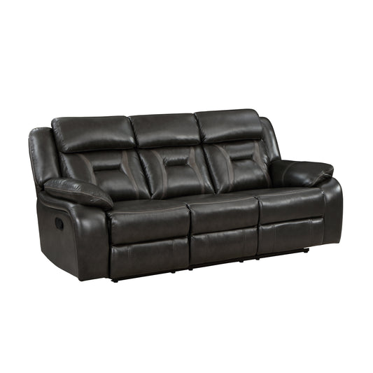 Homelegance Amite Sectional Sofa Dark Gray Faux Leather 8229NDG-3