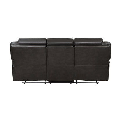 Homelegance Amite Sectional Sofa Dark Gray Faux Leather 8229NDG-3