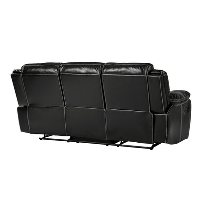 Homelegance Bastrop Black Double Reclining Sectional Sofa 8230BLK-3