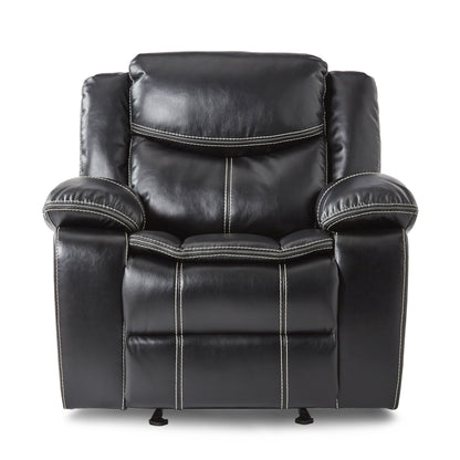Homelegance Bastrop Glider Recliner Chair in Black Faux Leather 8230BLK-1