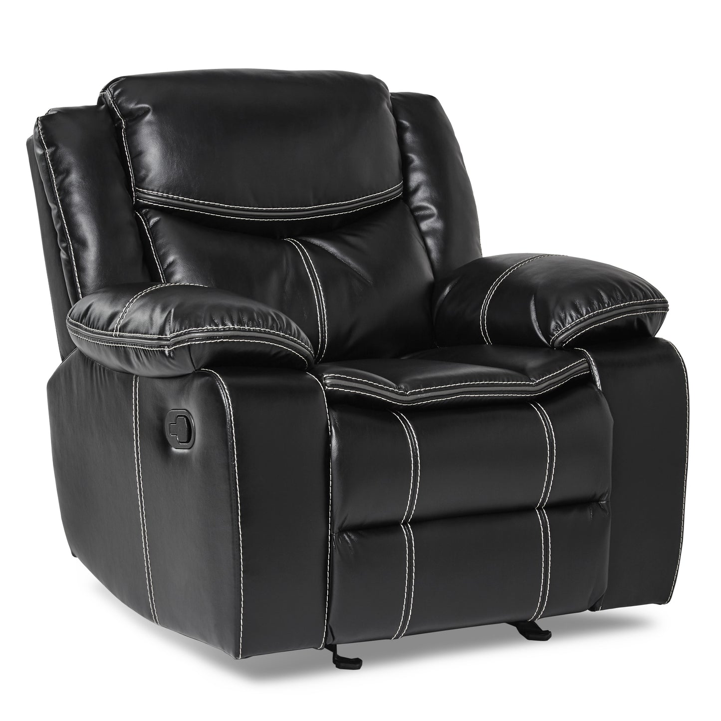 Homelegance Bastrop Glider Recliner Chair in Black Faux Leather 8230BLK-1