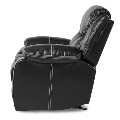 Homelegance Bastrop Glider Recliner Chair in Black Faux Leather 8230BLK-1