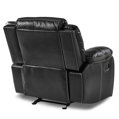 Homelegance Bastrop Glider Recliner Chair in Black Faux Leather 8230BLK-1