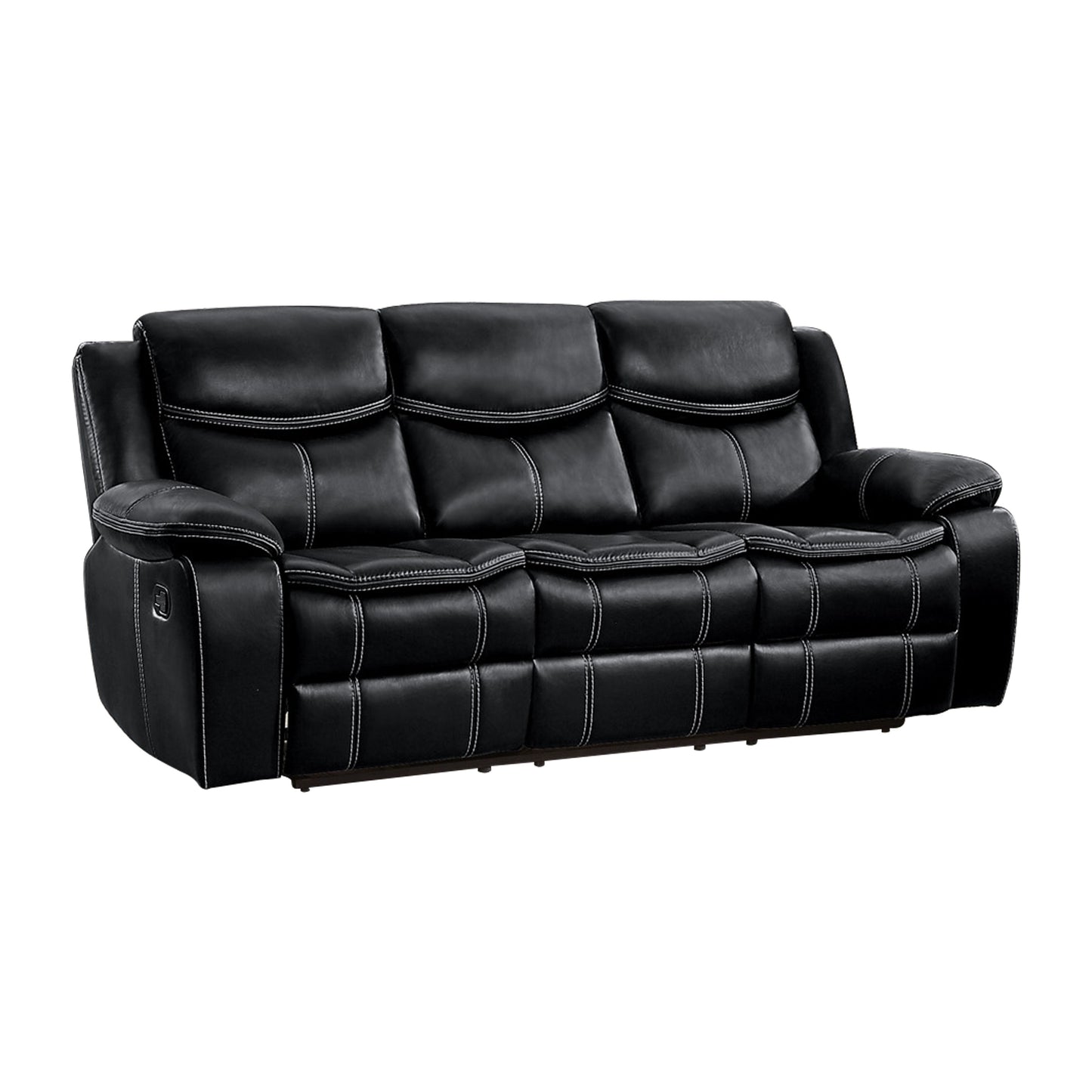 Homelegance Bastrop Black Double Reclining Sectional Sofa 8230BLK-3