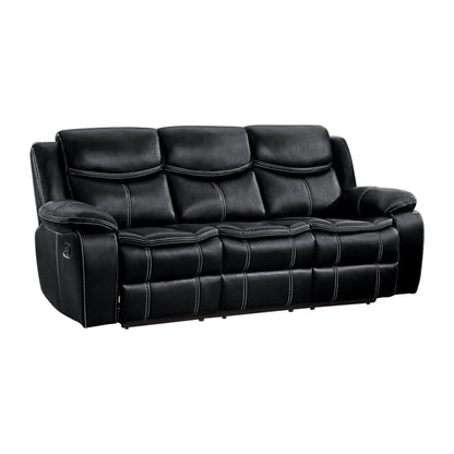 Homelegance Bastrop Black Double Reclining Sectional Sofa 8230BLK-3