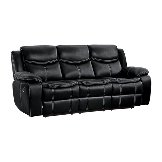 Homelegance Bastrop Black Double Reclining Sectional Sofa 8230BLK-3
