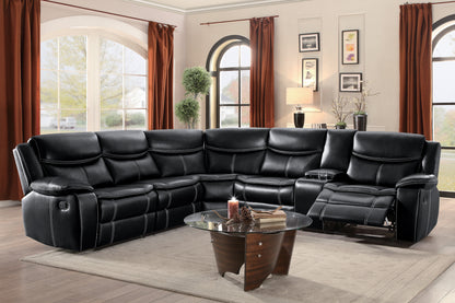 Homelegance Bastrop Sectional Sofa in Black 8230BLK-SC