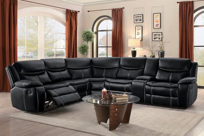 Homelegance Bastrop Sectional Sofa in Black 8230BLK-SC