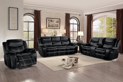 Homelegance Bastrop Glider Recliner Chair in Black Faux Leather 8230BLK-1