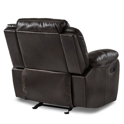 Homelegance Bastrop Glider Recliner in Premium Brown Faux Leather 8230BRW-1