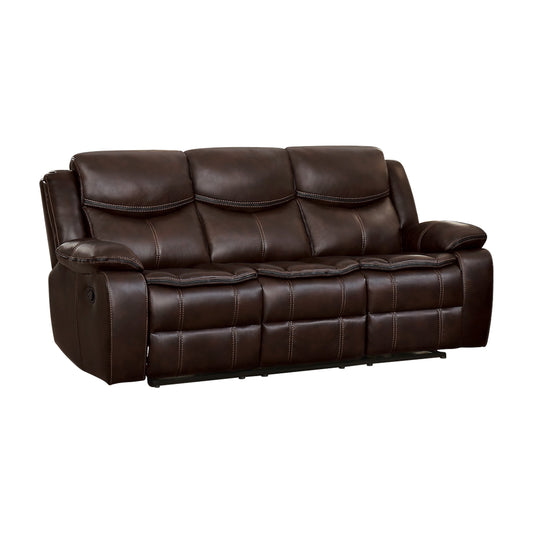 Homelegance Bastrop Sectional Sofa in Rich Brown Faux Leather 8230BRW-3