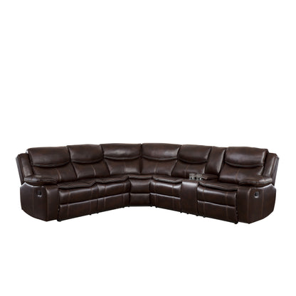 Homelegance Bastrop Sectional Sofa in Brown 8230BRW-SC